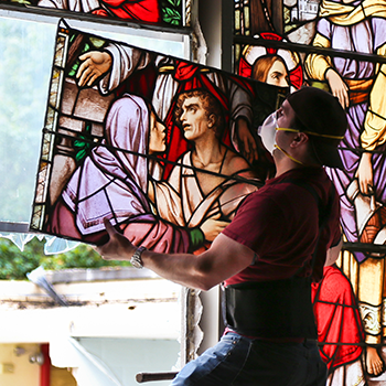 installing stained glass windows