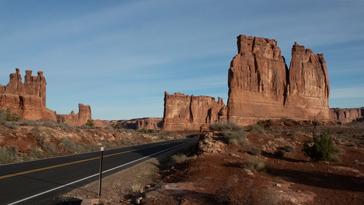 An image showing the sandstone towers of Monument Valley