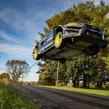 Scenes of Travis Pastrana performing stunts during the Gymkhana video.