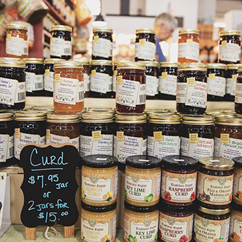 Jarred james and curds at the Lancaster Central Market