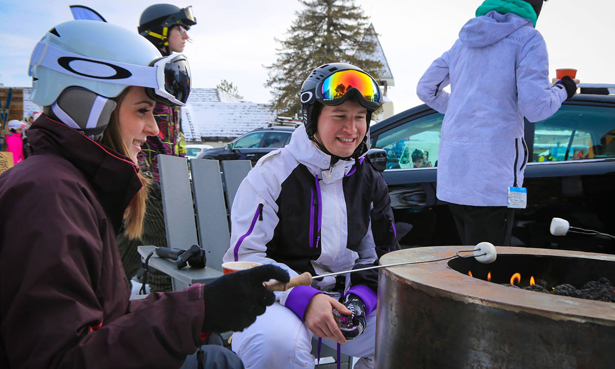 Roasting marshmallows at Subaru WinterFest