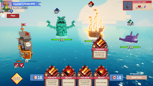 A screenshot of a sea battle in the Pirate Nation game.