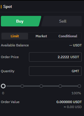 buy gmt tokens at the current market price