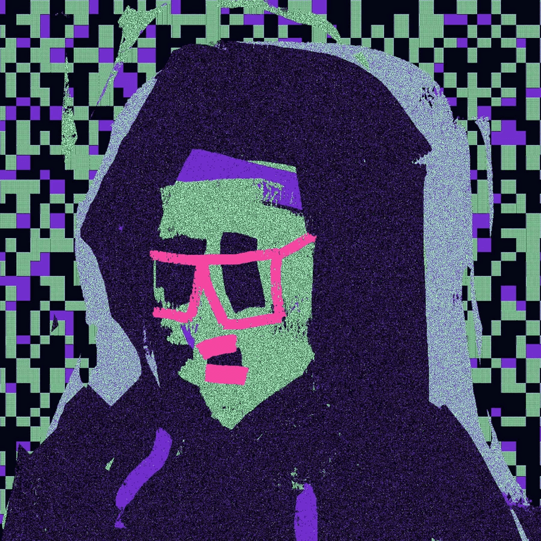 XCOPY "Right-click and Save As guy" — a grainy person in a hoodie with a pixelated backdrop