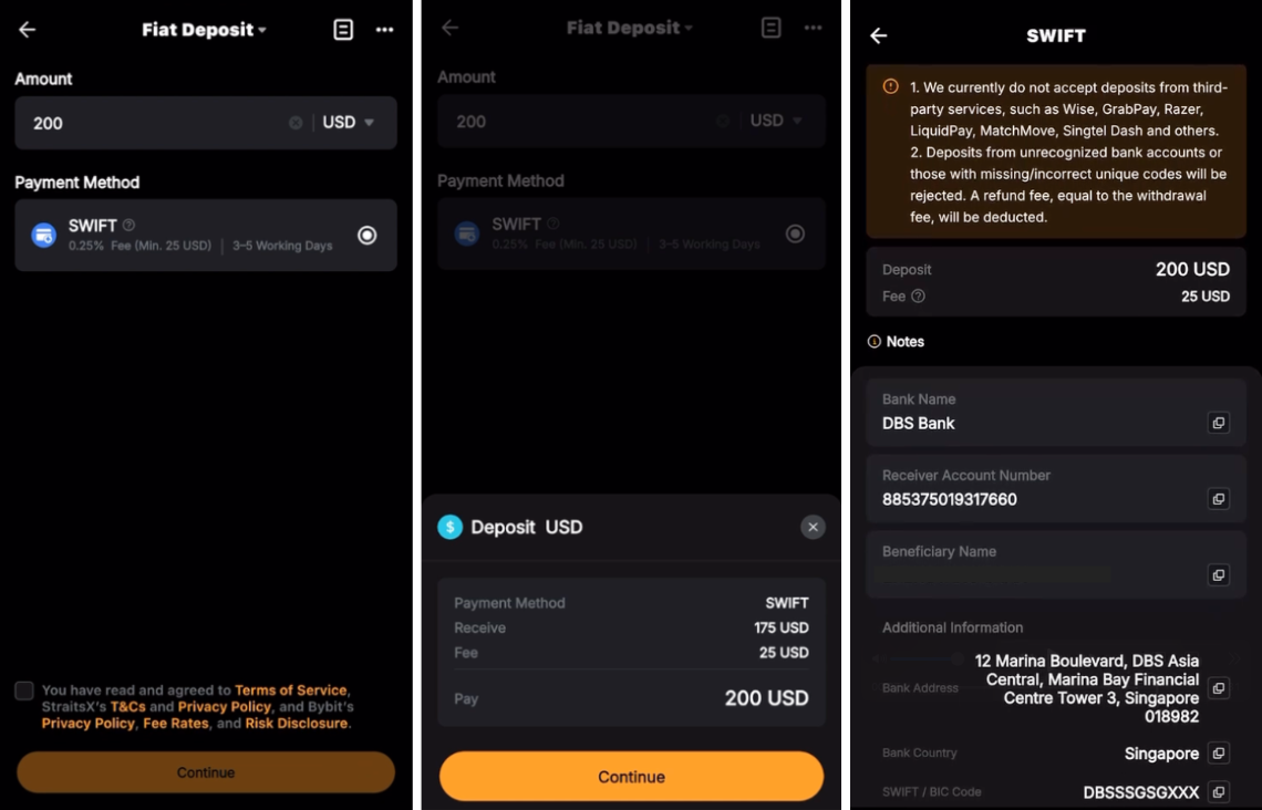 如何在Bybit 通过SWIFT (StraitsX) 进行美元充值与提币| Bybit Learn