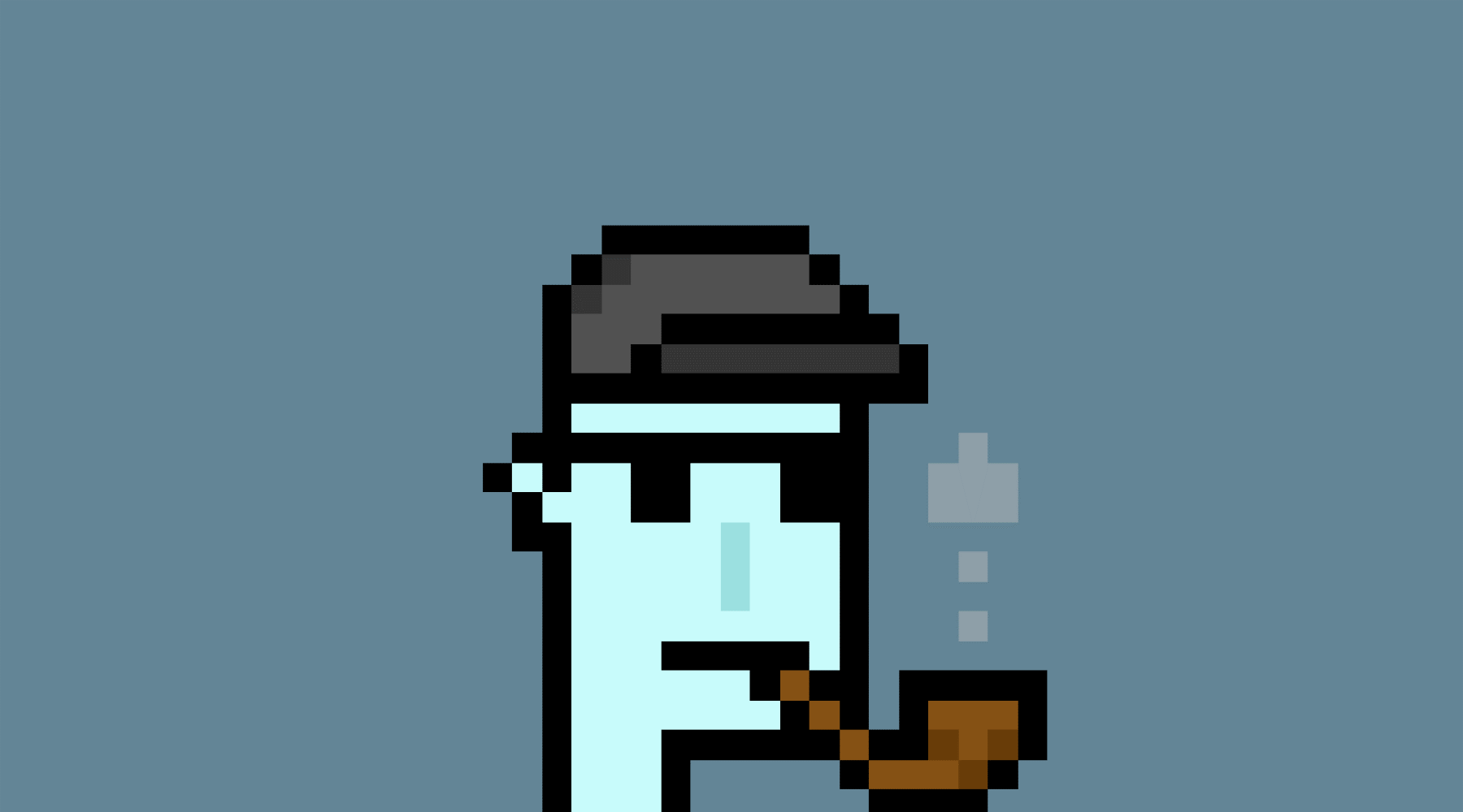 Larva Labs "CryptoPunk #7804" — a blue-skinned Alien Punk smoking a pipe