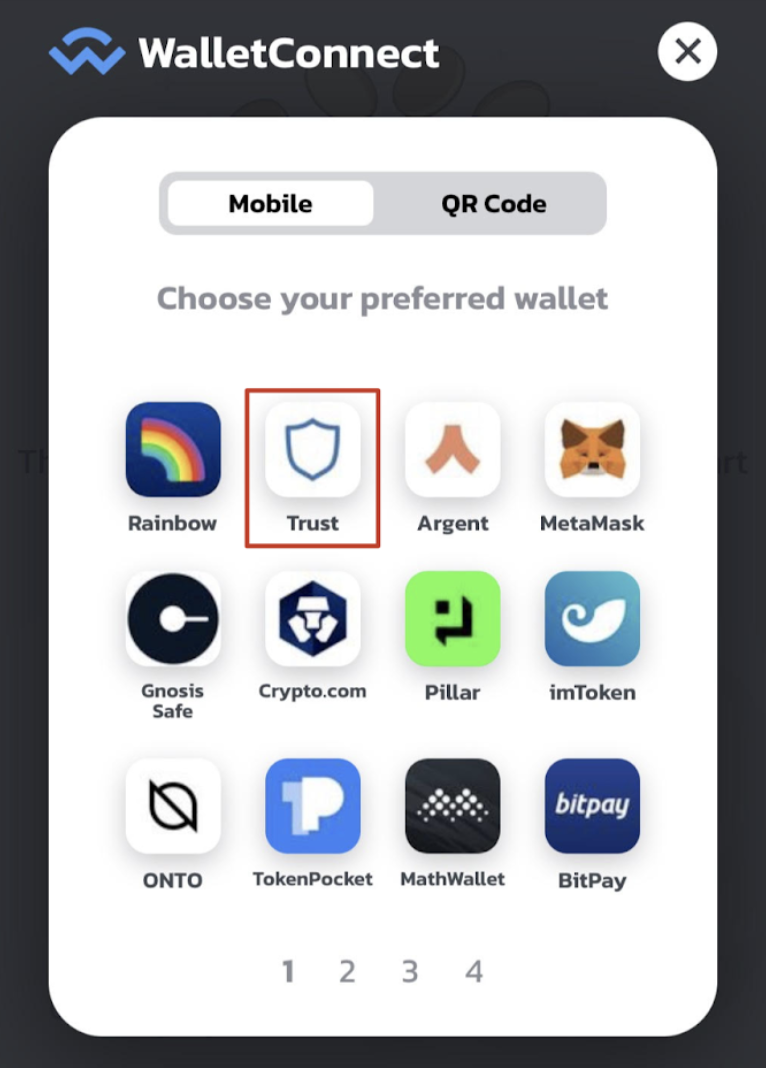 List of wallets on WalletConnect mobile