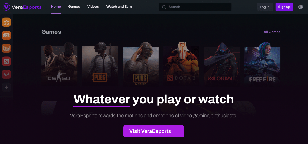 VeraEsports homepage