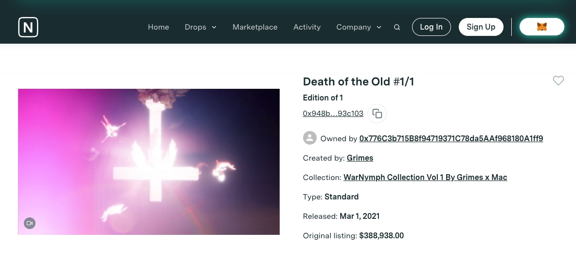 Death of the Old by Grimes bidding auction