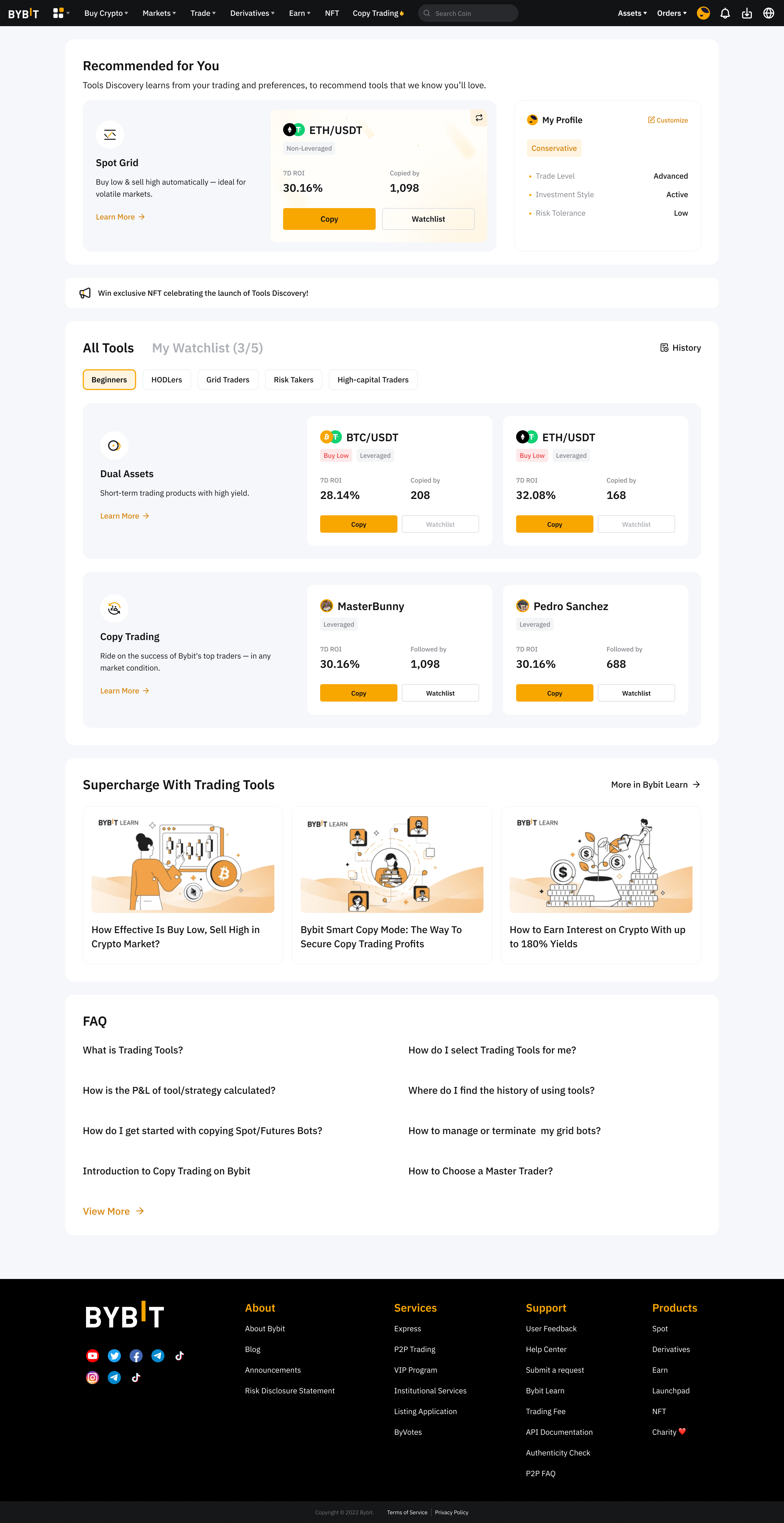 Tools Discovery page UI