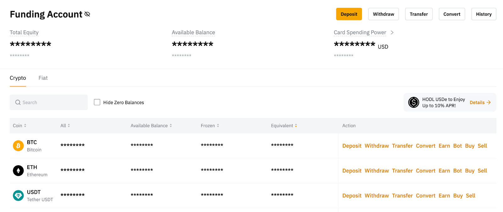 Depositing in Bybit Funding Account.