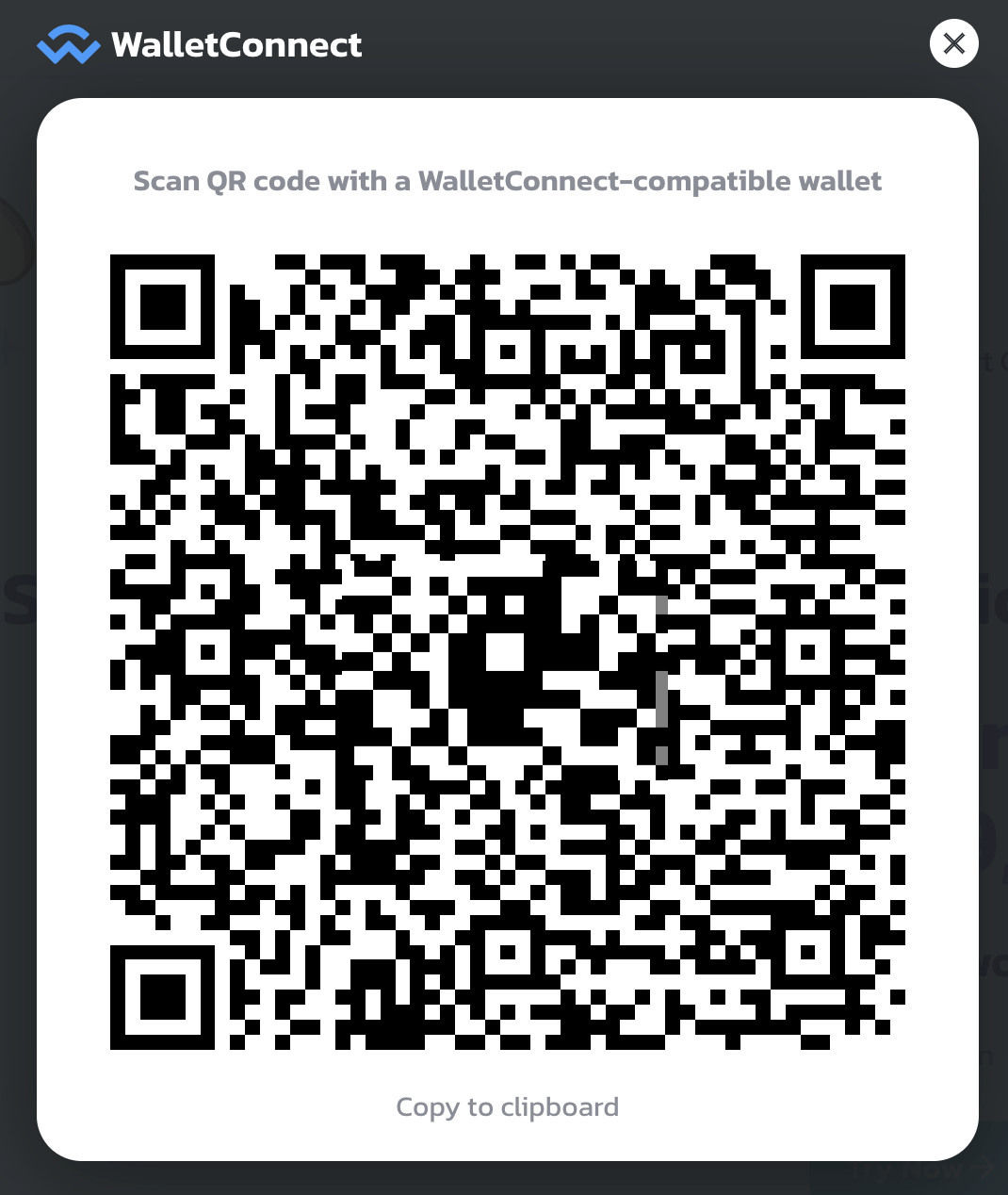 QR Code on WalletConnect desktop