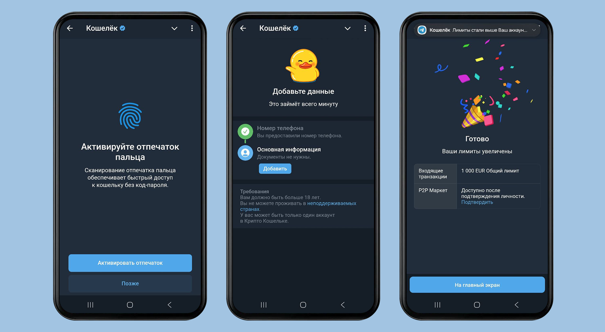 Настройка и верификация криптокошелька в Telegram