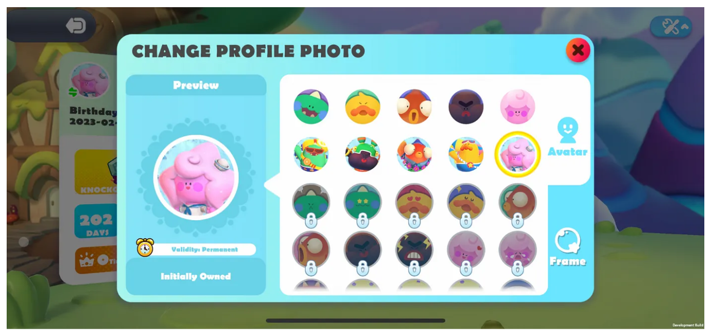 PuffGo avatar profile creation.