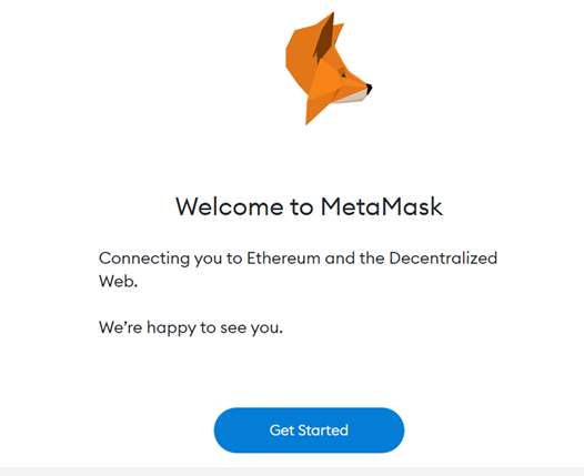 MetaMask welcome page