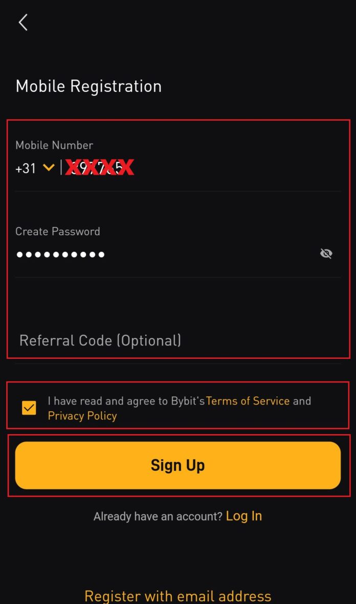 Bybit App Mobile Registration