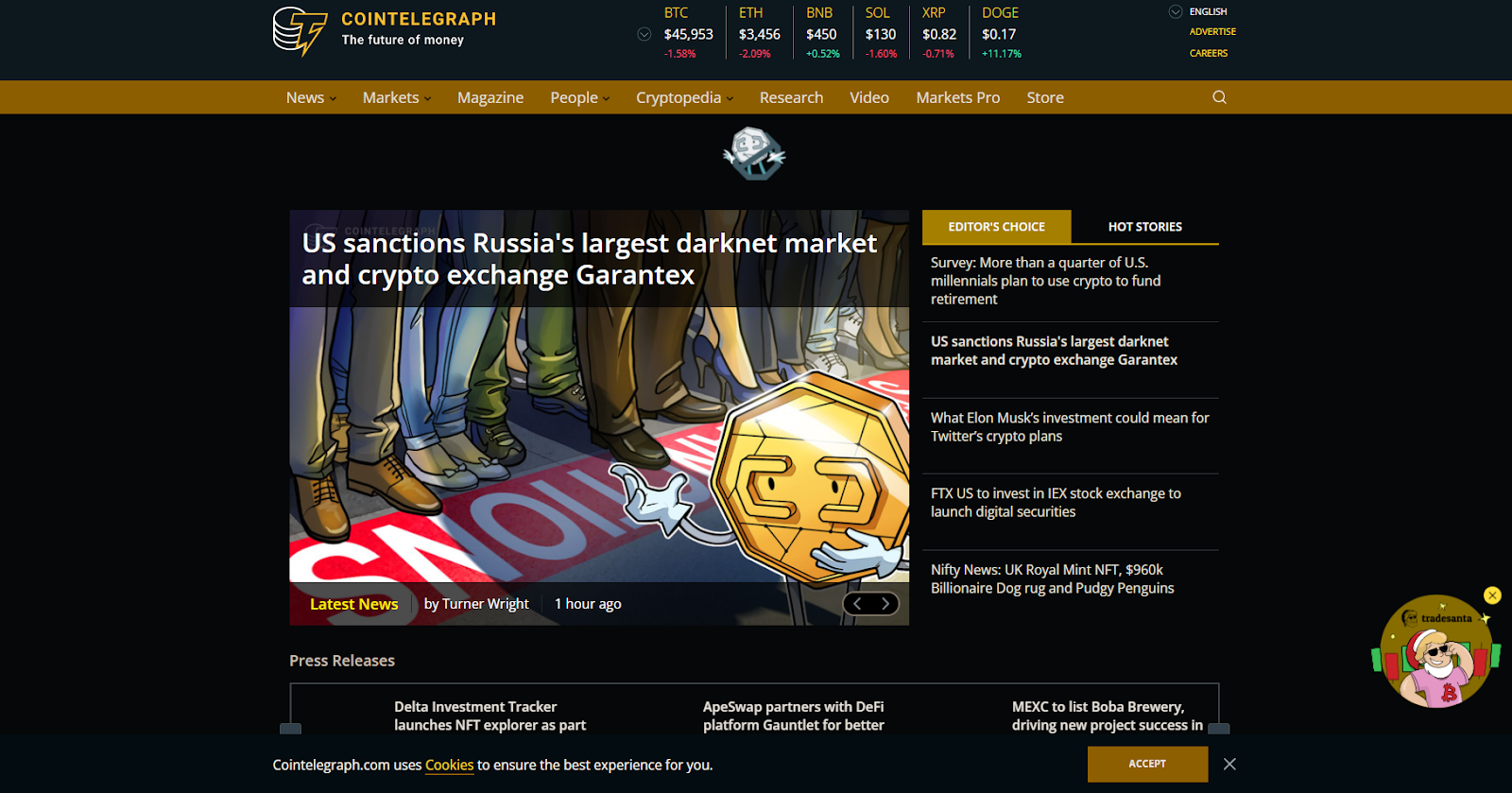 cryptocurrency news aggregator site