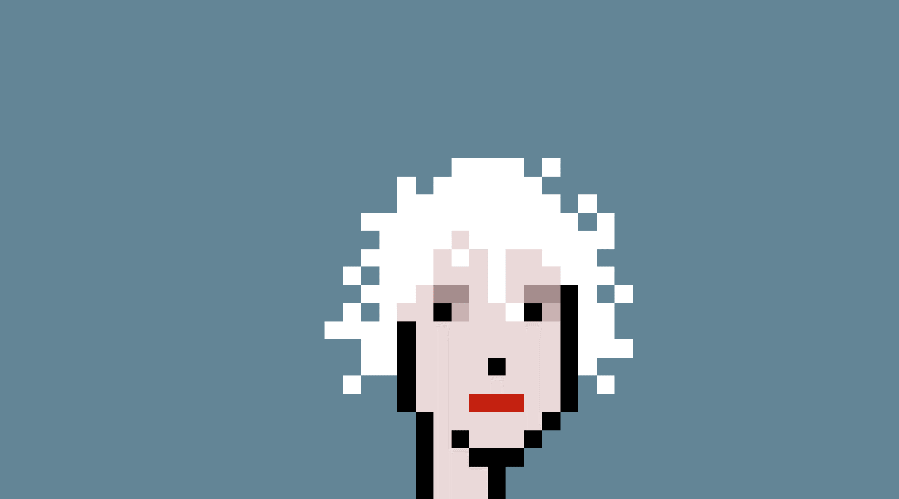 Larva Labs "CryptoPunk #9998" — a pixelated white-haired person