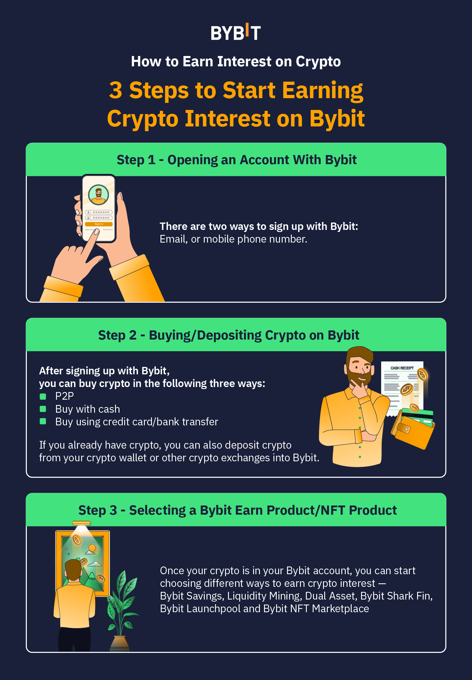 3 steps to start earning crypto interest on Bybit