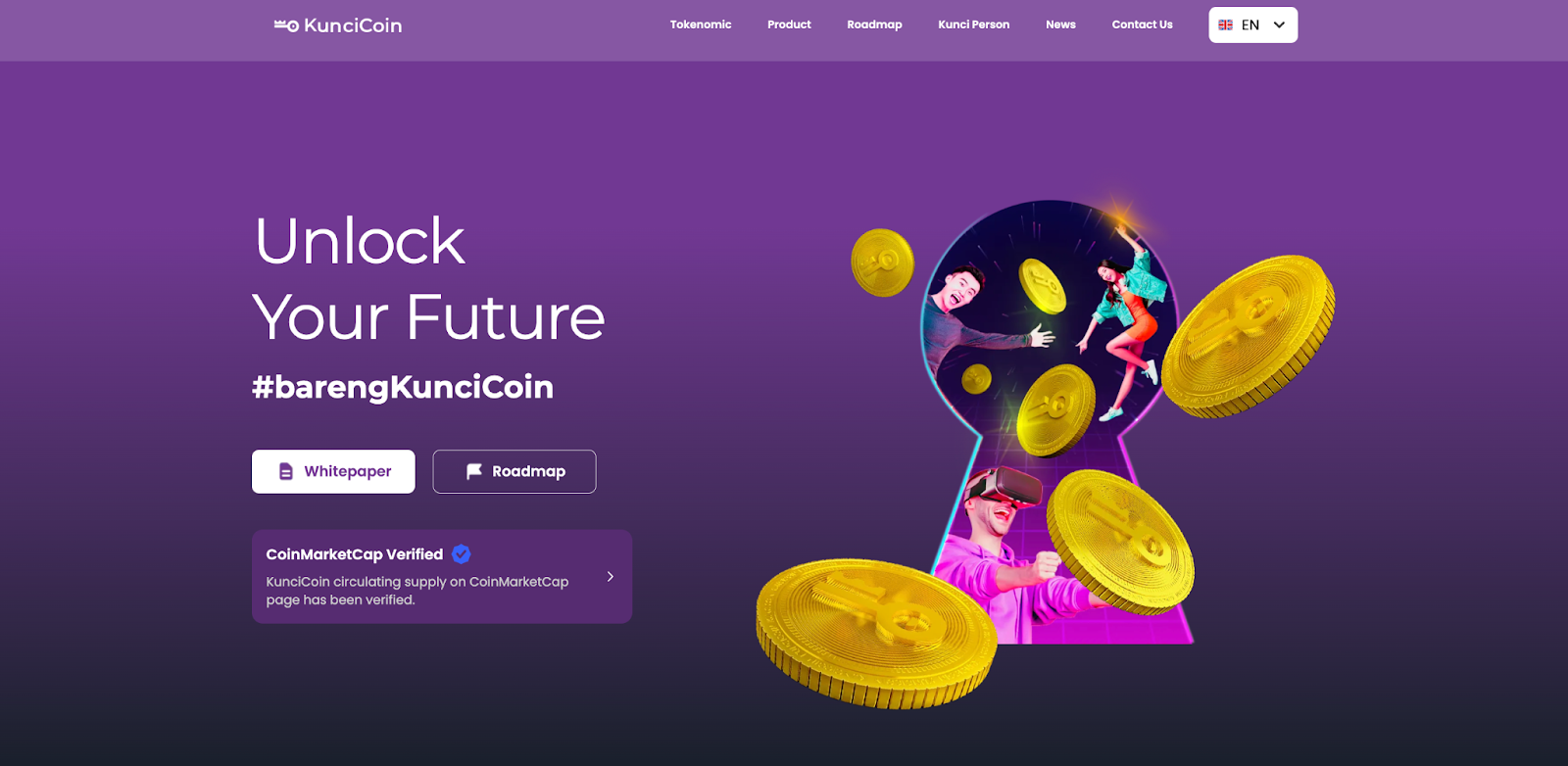 Screenshot from KunciCoin's official website
