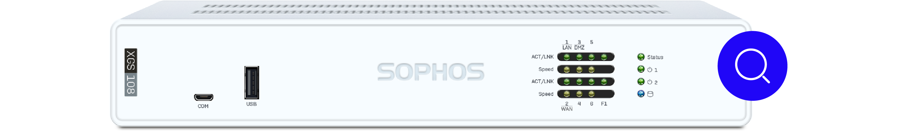 Sophos XGS 108 firewall appliance front view for Dubai business networks