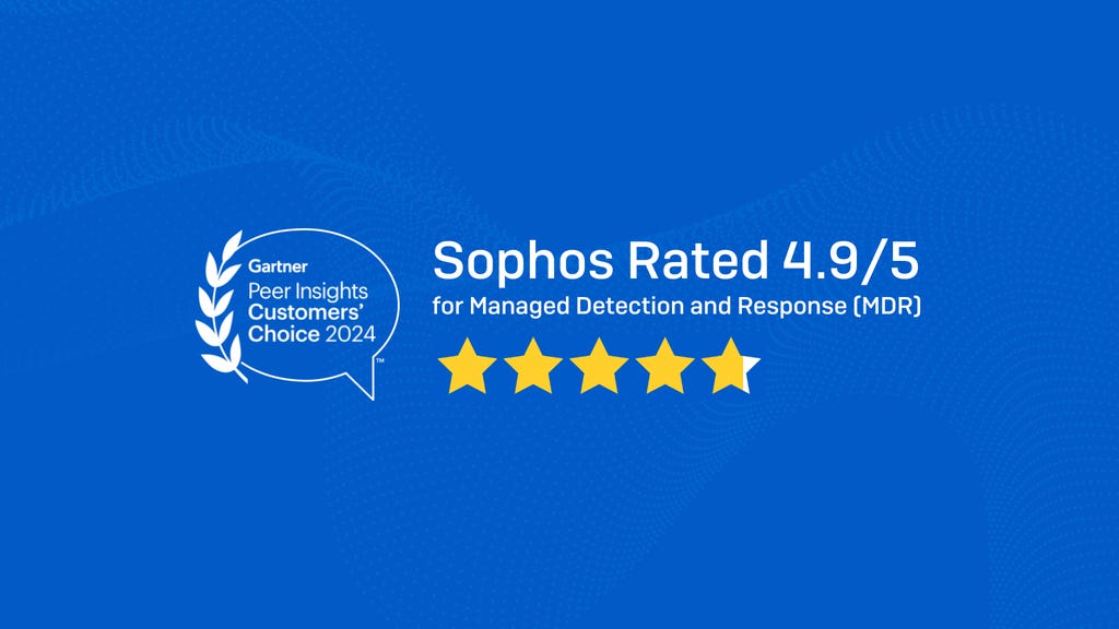 Sophos named a Gartner® Peer Insights™ Customers' Choice for Managed Detection and Response (MDR) Services for the 2nd time Sophos named a Gartner® Peer Insights™ Customers' Choice for Managed Detection and Response (MDR) Services for the 2nd time