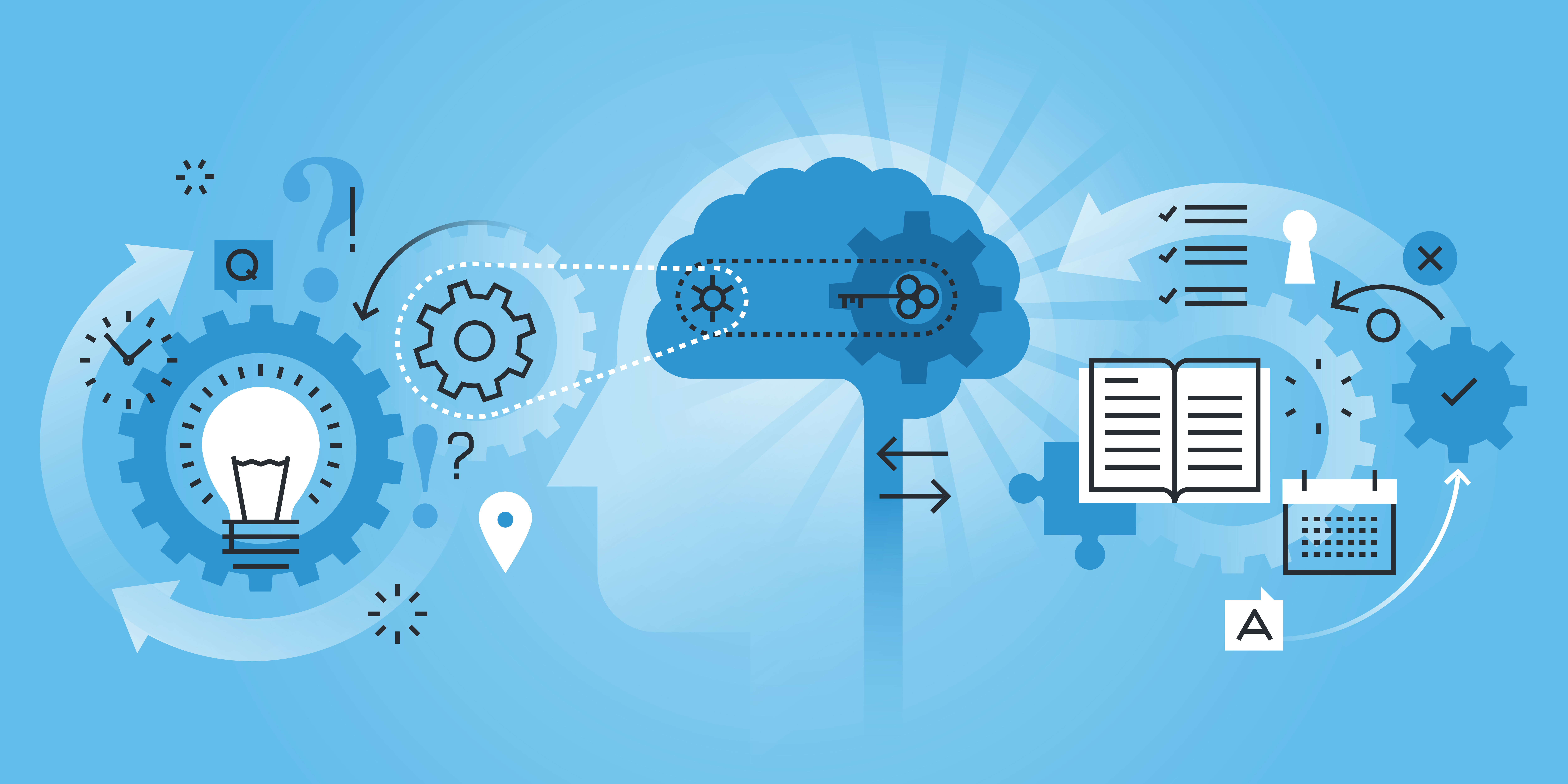 Flat,Line,Design,Website,Banner,Of,Learning,Process,,Brain,Process,