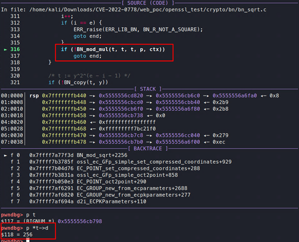 The BN_mod_mul function in action