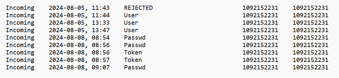 A screen capture showing activity in connection_trace.txt; the four states listed below all appear