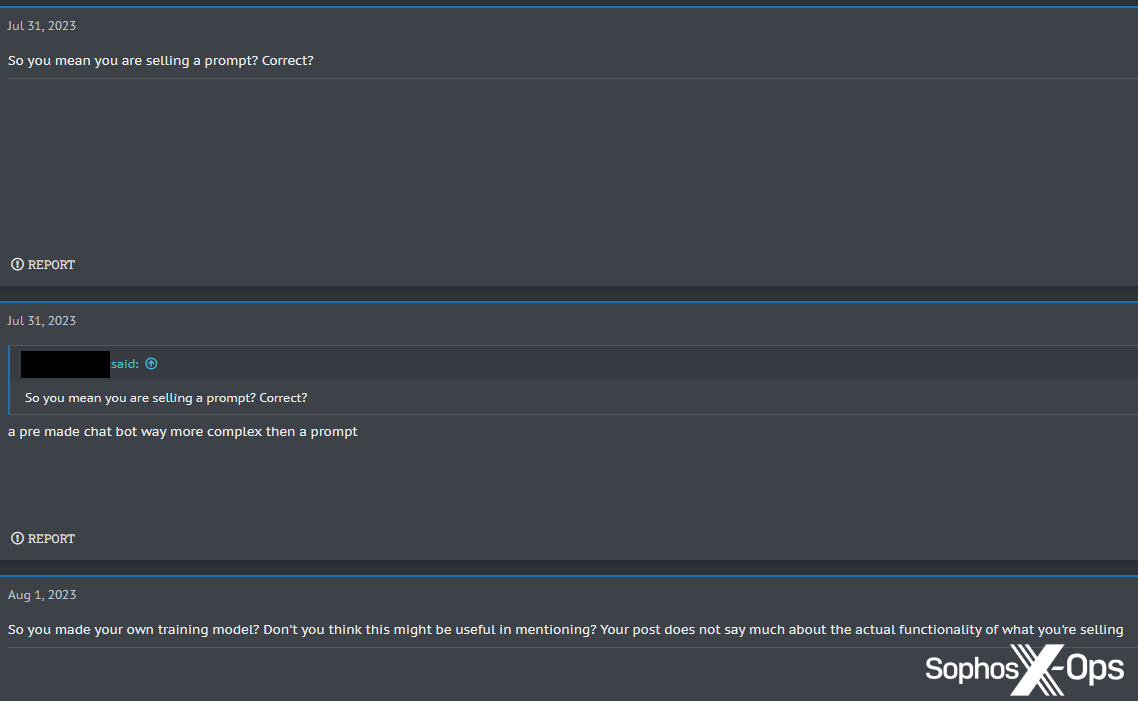 A screenshot of a post on a criminal forum