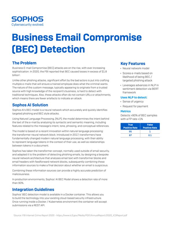 Sophos BEC Detection Sophos BEC Detection