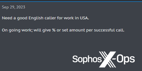 A screenshot of a criminal forum