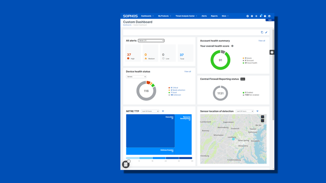 sophos central dashboard