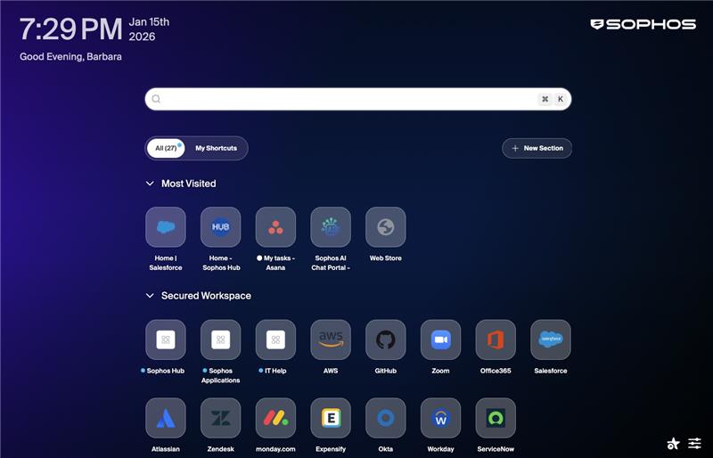 Sophos Protected Browser, a hardened Chromium browser developed in partnership with Island