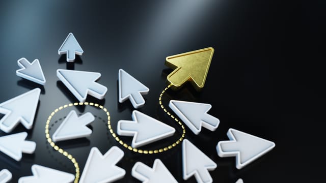 Gold cursor navigating around other cursors Gold cursor navigating around other cursors