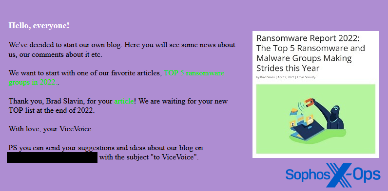 A screenshot of a ransomware leak site. Within the screenshot is another screenshot of a news article