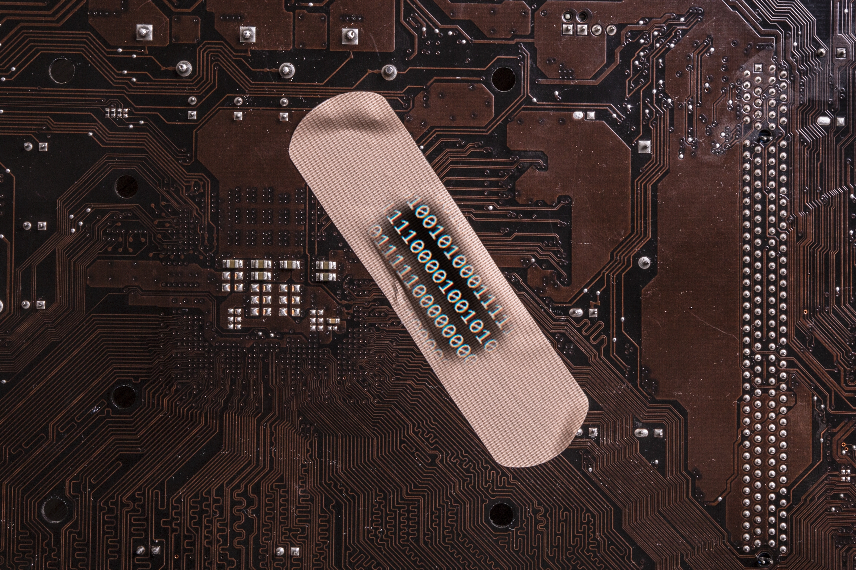 The,Concept,Of,Fixing,Bugs,In,Computer,Code.,Patch,On