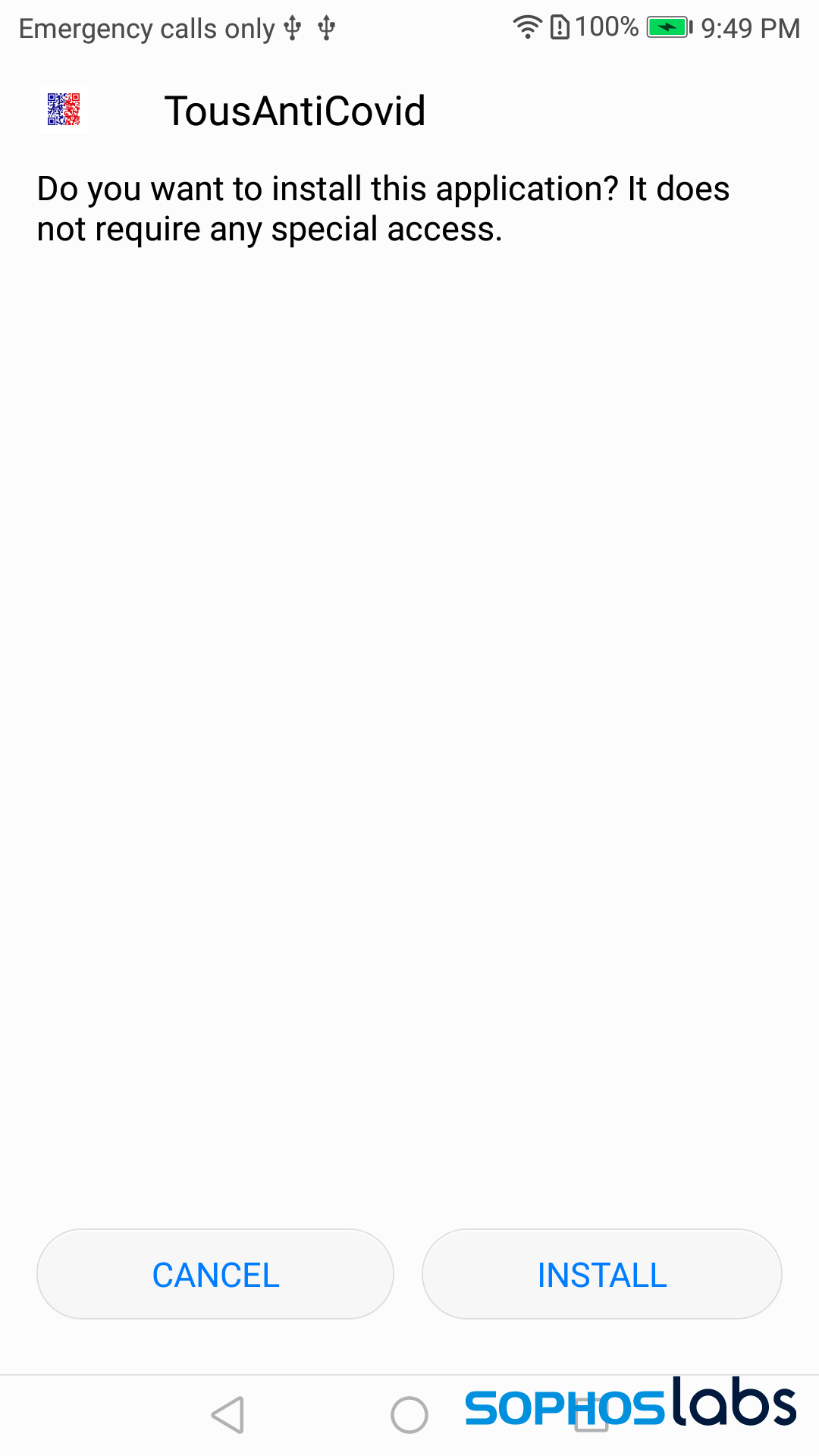 tousanticovid install screen