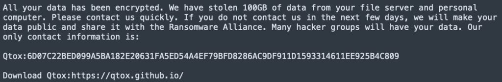 Babuk ransom note in an August intrusion Babuk ransom note in an August intrusion