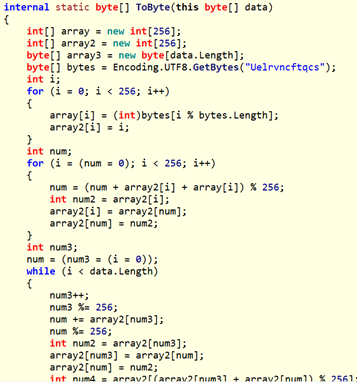 Decrypting the payload from the previous image