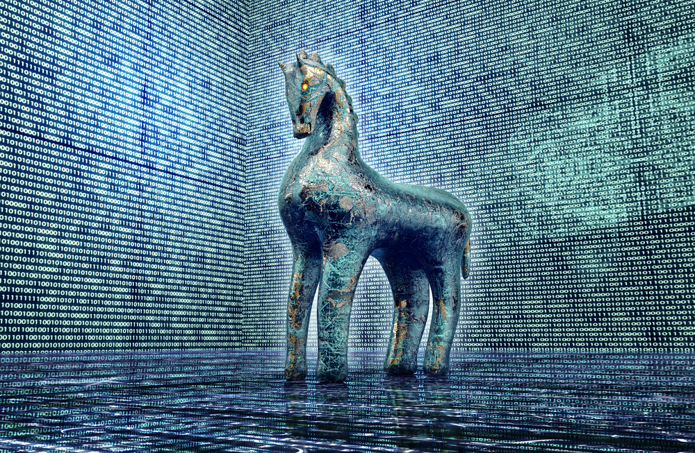 Computer,Safety,Concept,,Trojan,Horse,In,Electronic,Environment.3d,Illustration