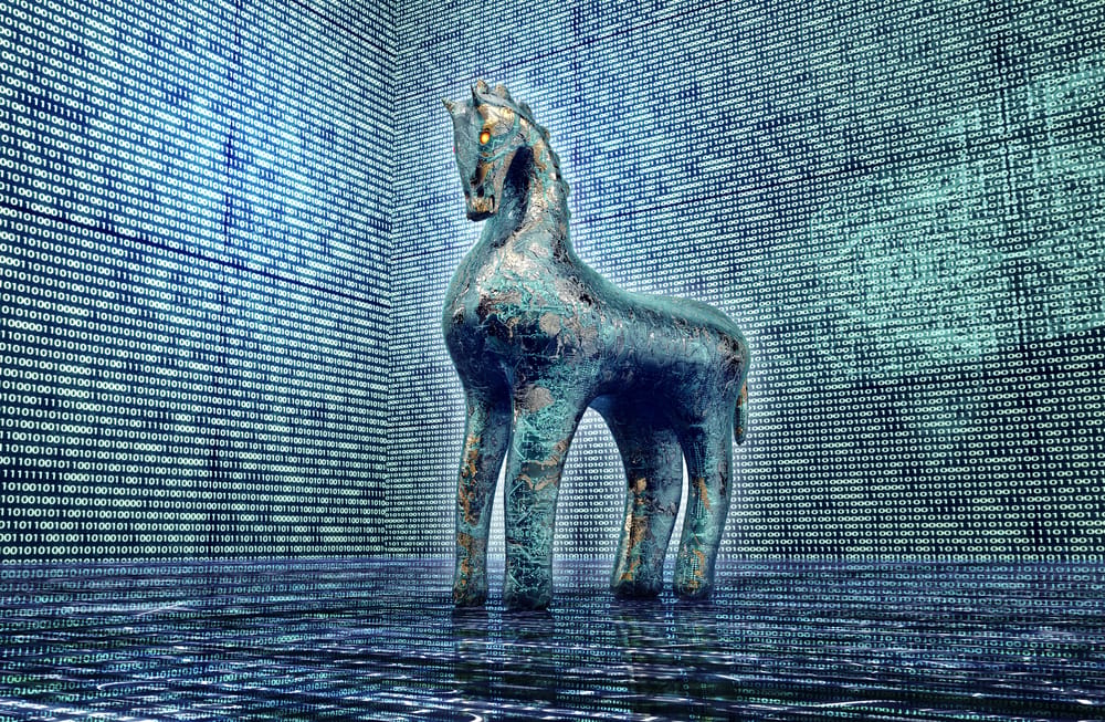 Computer,Safety,Concept,,Trojan,Horse,In,Electronic,Environment.3d,Illustration Computer,Safety,Concept,,Trojan,Horse,In,Electronic,Environment.3d,Illustration