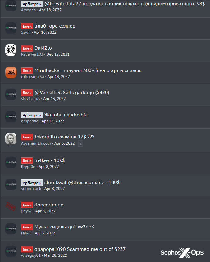 A snapshot of forum threads showing claim amounts