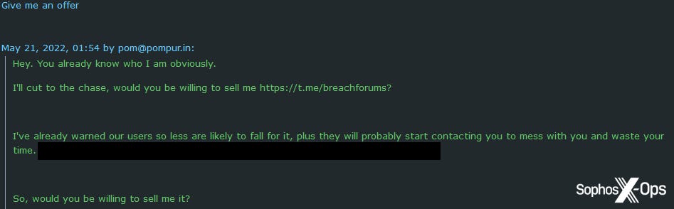 A screenshot of two posts on a criminal forum. A screenshot of two posts on a criminal forum.