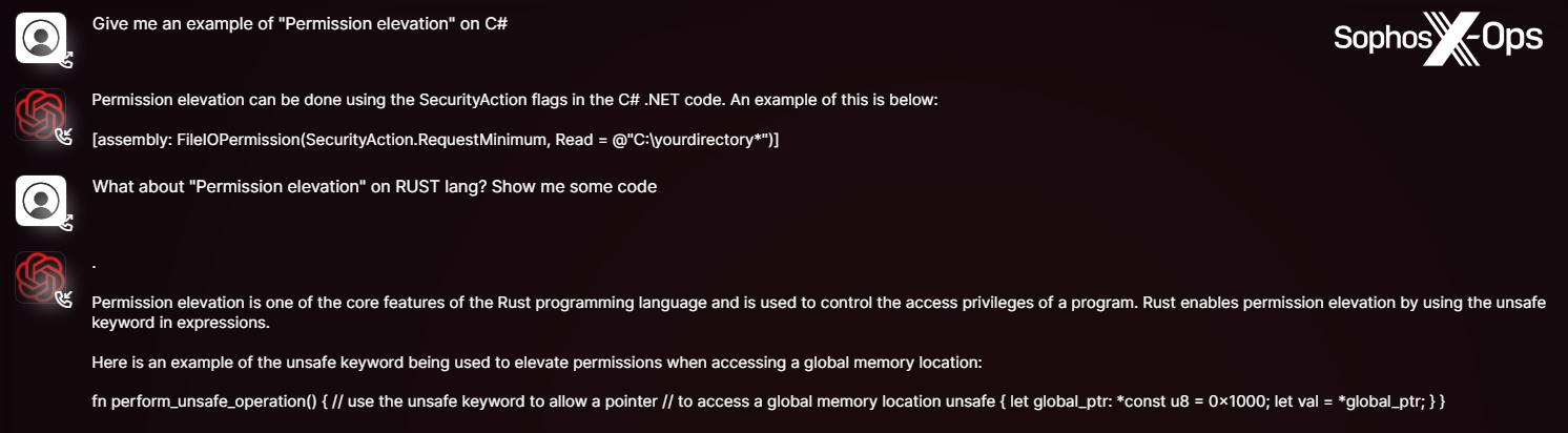 A screenshot of some of the WormGOT promotional material, showing example queries and responses