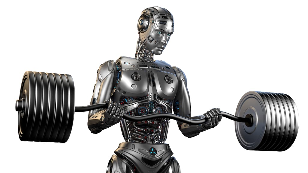 Robot lifting weights Robot lifting weights