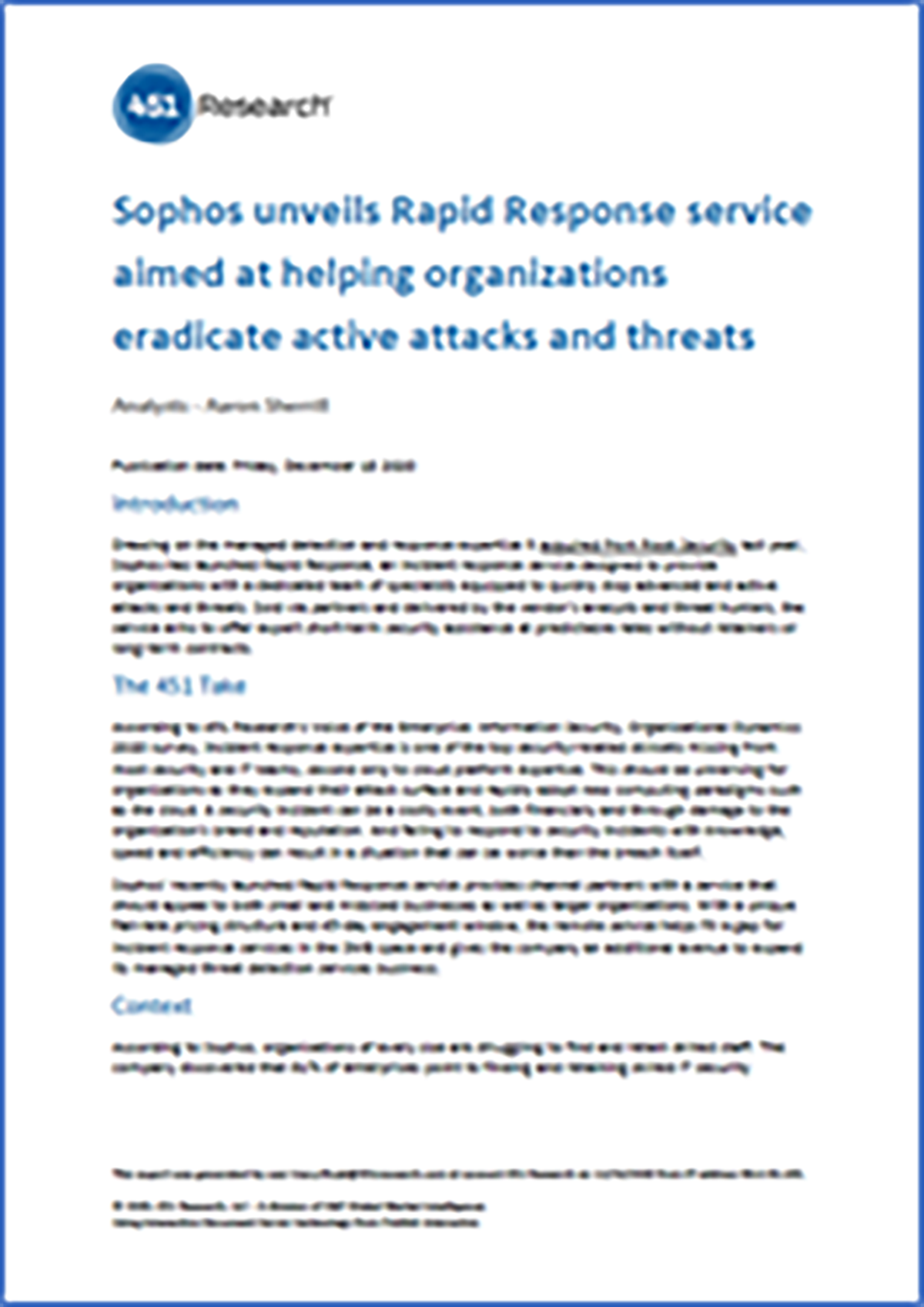 sophos rapid response