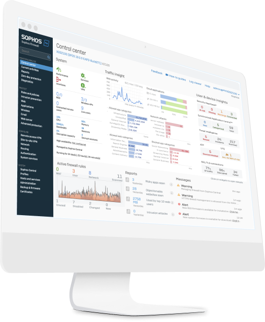Firewall control center screenshot