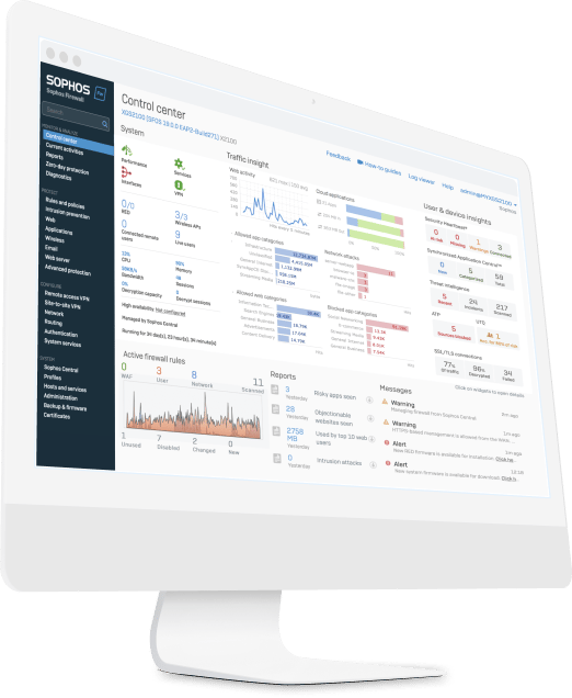Firewall control center screenshot Firewall control center screenshot