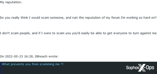A screenshot of a post on a criminal forum A screenshot of a post on a criminal forum